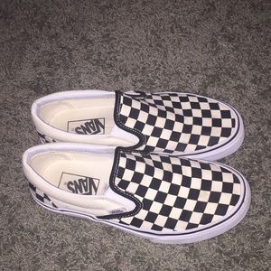 Checkered slip on vans